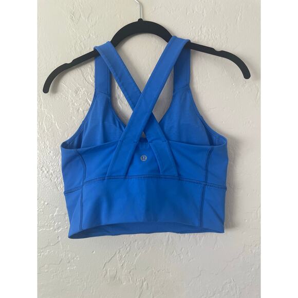 Lululemon Beat the Heat Bra Pipe Dream Blue 8 Athletisure Gym Workout Exercise 8 - Picture 4 of 11